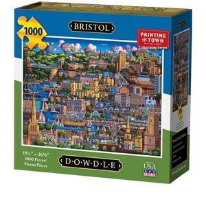 Dowdle Folk Art Bristol England UK 1000 Pc Jigsaw Puzzle Painting The Town - NIB